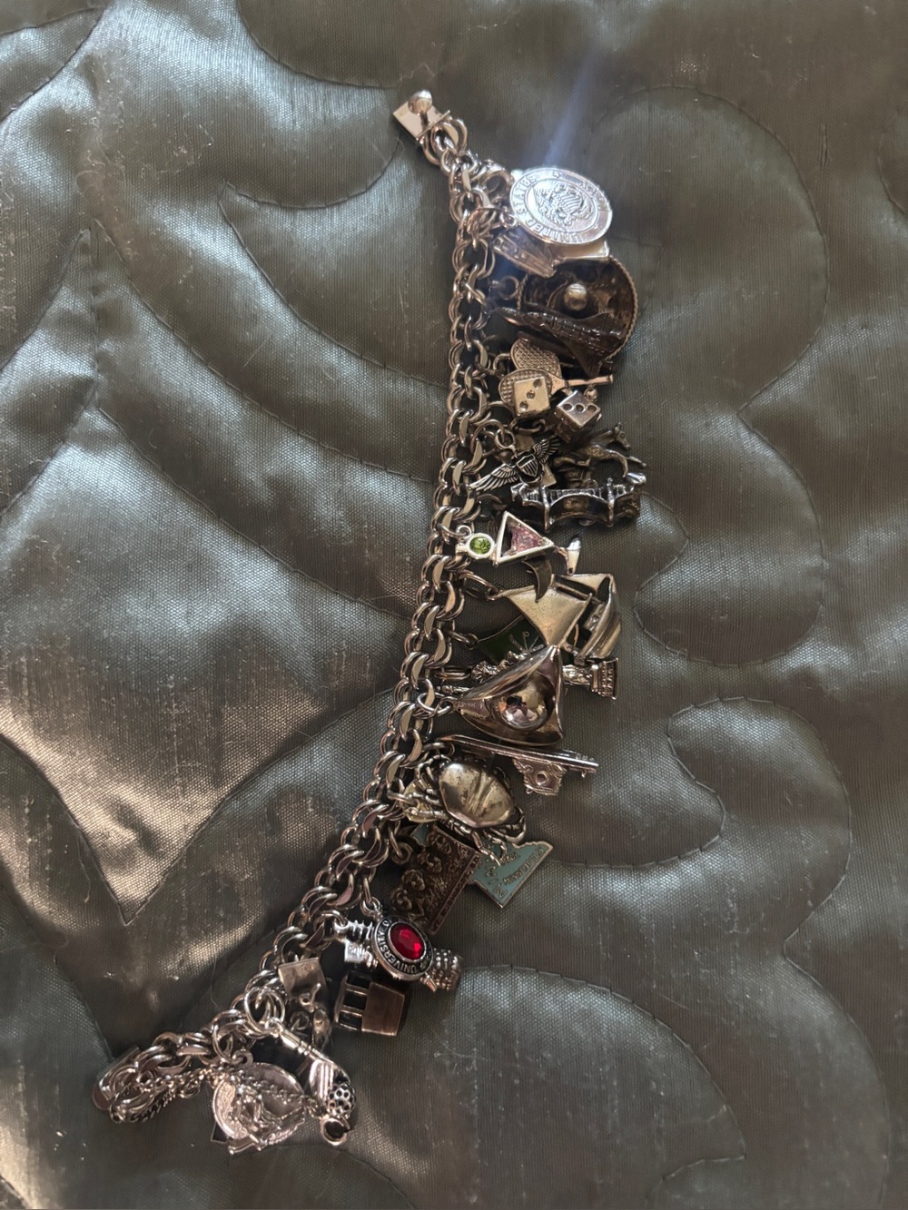 sterling silver vintage charm bracelet - Picture 3 of 11